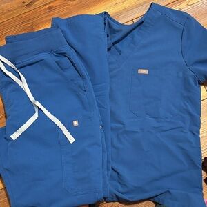 Figs Royal Blue Scrub Set